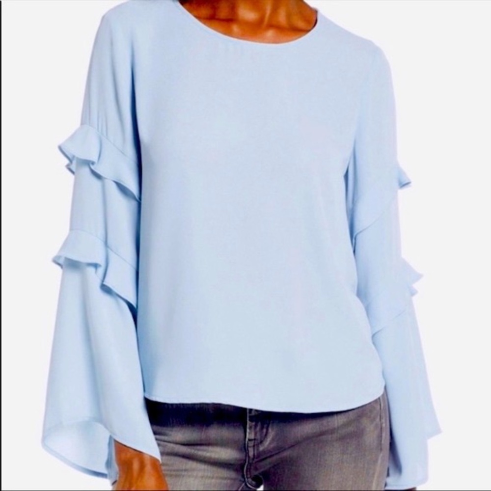 Lush Blue Bell Sleeve Top